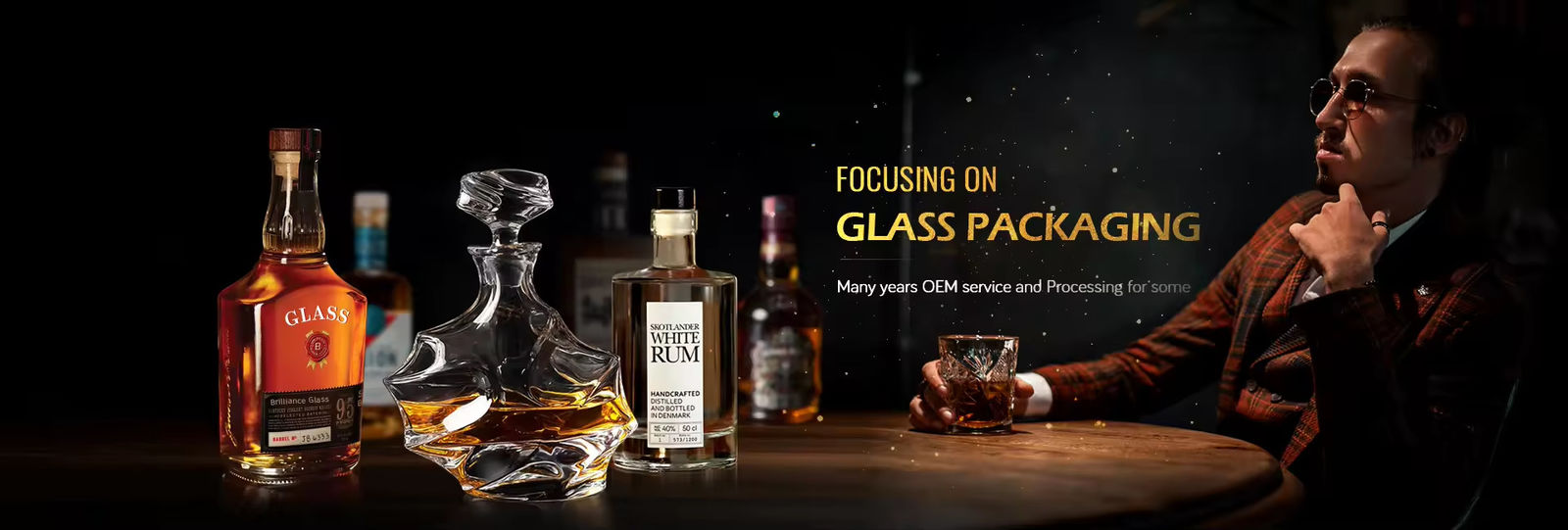 Bouteille en verre pour alcool