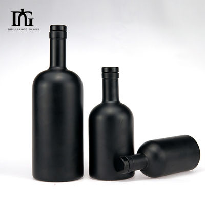 OEM/ODM Acceptable Bouteille en verre en forme classique Gin Rum avec capuchon en bois 500 ml 750 ml