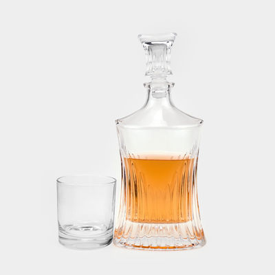 Élégance de verre de vin rouge de verre de vodka de liqueur dégustation décanteur de whisky avec couvercle en verre