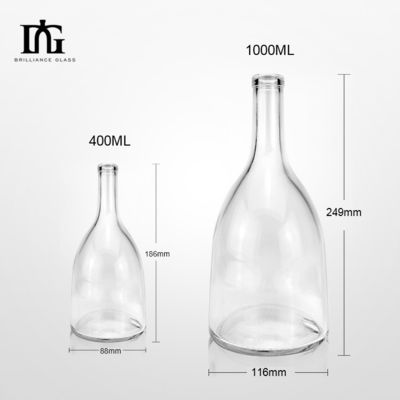Bouteille en verre ronde de 250 ml/500 ml/700 ml/750 ml de capacité avec type d'étanchéité CORK