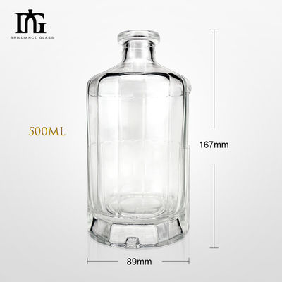 Bouteille en verre de 50 cl pour la vodka, le gin et le whisky OEM/ODM Accepté