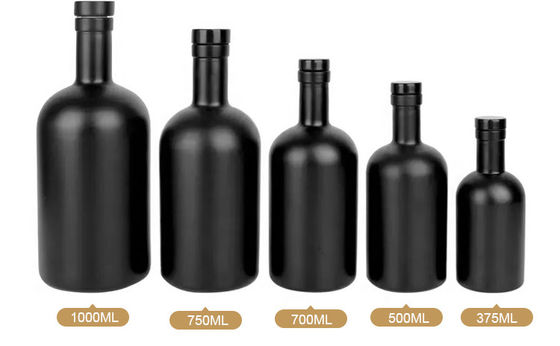 Flacon ovale clair 100 ml 250 ml 500 ml 700 ml 750 ml Bouteille de vin vide avec bouchon