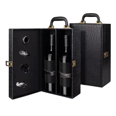 Boîte en bois en cuir en PU à bouteille unique pour l'emballage du vin rouge, du whisky, de la vodka, du gin et du rhum