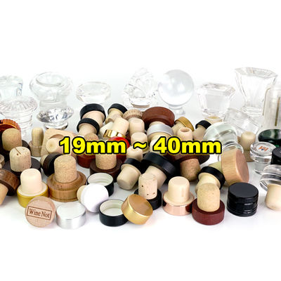 Bouchon de bouteille en aluminium pour bouteilles en verre huile d'olive bière whisky vins spiritueux couvercles en bois