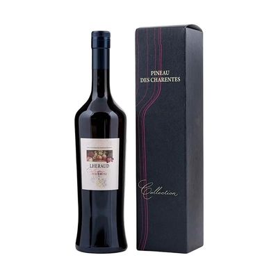 Forme personnalisée gravée double boîte d'emballage de vin rouge en cuir PU pour l'artisanat