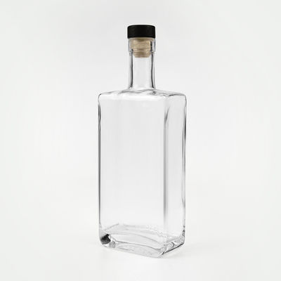 OEM/ODM Acceptable 50 ml 100 ml 200 ml 500 ml Bouteille en verre de vin carré Pour le cognac Vodka Whisky