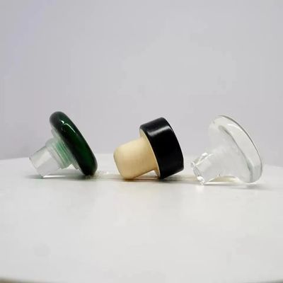 Taille personnalisée Bouchon en verre en aluminium en forme de T avec bouchon en polymère et peinture en bois