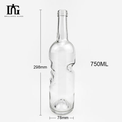 750 ml bouteille de verre vide clair pour le cognac et les liqueurs