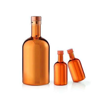 Verre à feuilles ciselées noir mat 500 ml/700 ml/750 ml Ronde vide Vodka spiritueux Whisky Gin Bouteille de liqueur avec liège
