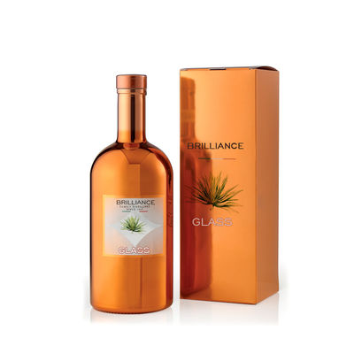 Verre à feuilles ciselées noir mat 500 ml/700 ml/750 ml Ronde vide Vodka spiritueux Whisky Gin Bouteille de liqueur avec liège