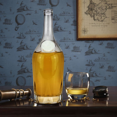 OEM/ODM Acceptable 750 ml 1000 ml Bouteille en verre transparent pour les liqueurs de vin rouge Vodka mousseuse