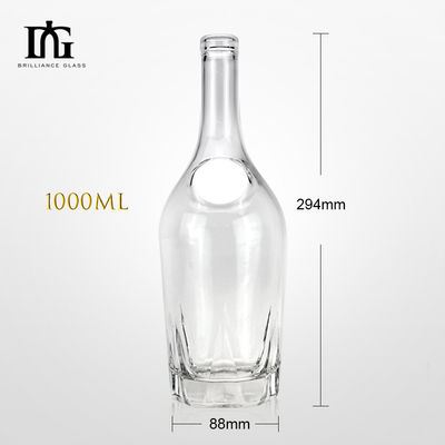 OEM/ODM Acceptable 750 ml 1000 ml Bouteille en verre transparent pour les liqueurs de vin rouge Vodka mousseuse