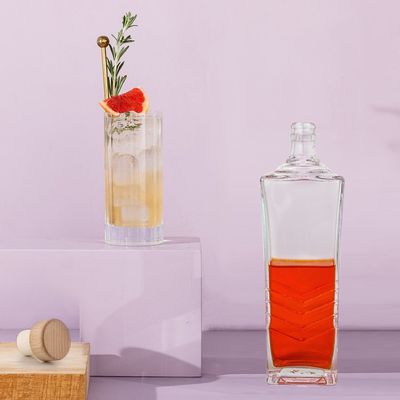 Collier en verre Vin Brandy Vodka Clair Miniature recyclable Bouteille de liqueur 500 ml 750 ml