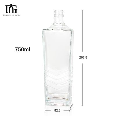 Collier en verre Vin Brandy Vodka Clair Miniature recyclable Bouteille de liqueur 500 ml 750 ml