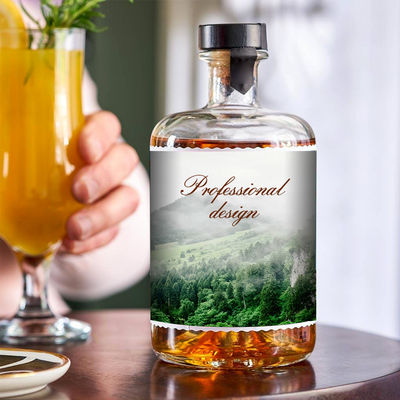 Bouteille transparente en verre avec liège 500 ml 750 ml Conception sur mesure