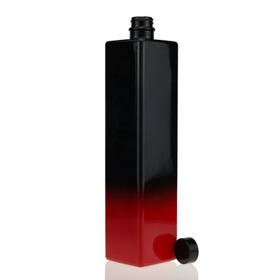 Bouteille d'alcool Peinture noire rouge 750 ml Bouteille de jus en verre carré Boisson de liège Mini-vin