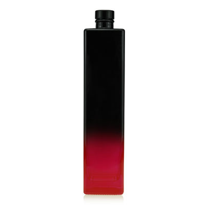 Bouteille d'alcool Peinture noire rouge 750 ml Bouteille de jus en verre carré Boisson de liège Mini-vin