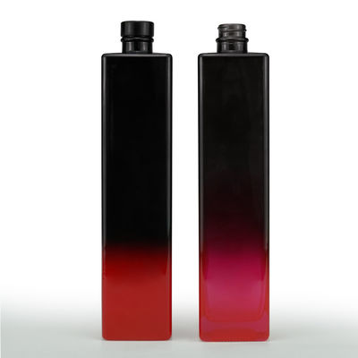 Bouteille d'alcool Peinture noire rouge 750 ml Bouteille de jus en verre carré Boisson de liège Mini-vin