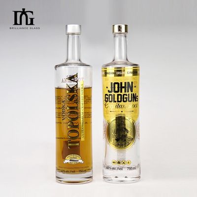 Bouteille en verre de 750 ml personnalisée avec bouchon en aluminium de liège et logo imprimé