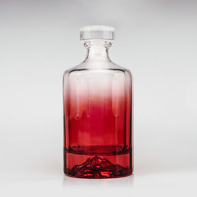 Whisky 500 ml Bouteille en verre créative avec fond volcanique rouge et liège en verre