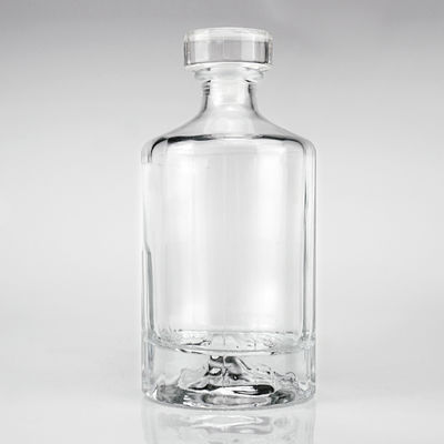 Whisky 500 ml Bouteille en verre créative avec fond volcanique rouge et liège en verre