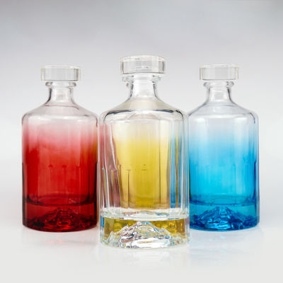 Whisky 500 ml Bouteille en verre créative avec fond volcanique rouge et liège en verre