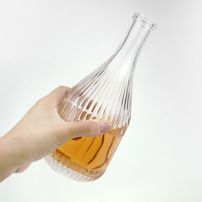 375 ml 450 ml Bouteilles de vin glacé Récipient en verre avec liège pour boissons et motif incurvé