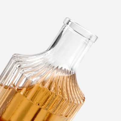 Bouteille en verre de vin avec bandes verticales rondes en liège 250 ml 500 ml