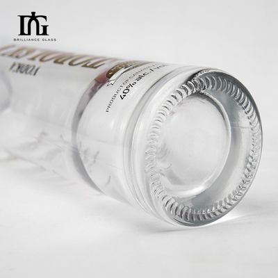 750 ml bouteille à cou long en verre peint bleu Liquore Whiskey Vodka Bouteille pour boisson