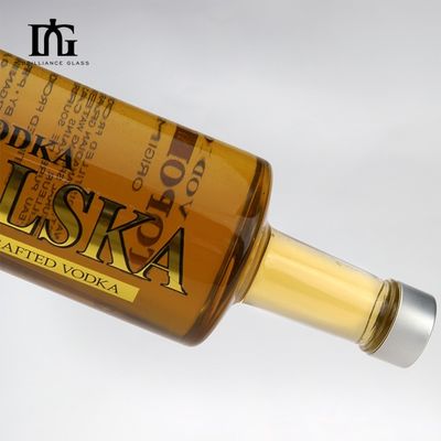 750 ml bouteille à cou long en verre peint bleu Liquore Whiskey Vodka Bouteille pour boisson