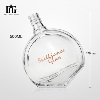Bouteille de vin liquide à fond plat de 700 ml et 750 ml avec marque personnalisée et joint en liège