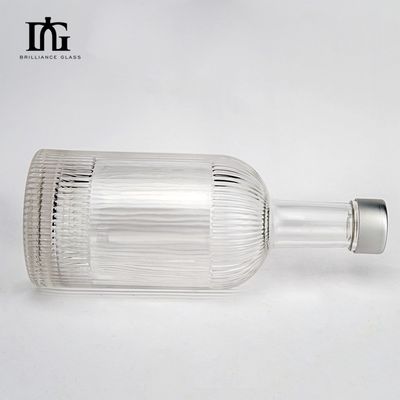 Matériau du collier en verre 750 ml Bouteille d'alcool avec impression de logo personnalisé et design élégant