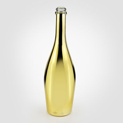 Bouteille en verre avec gravure à goutte à goutte et électroplaté en or 500 ml/700 ml/750 ml Capacité