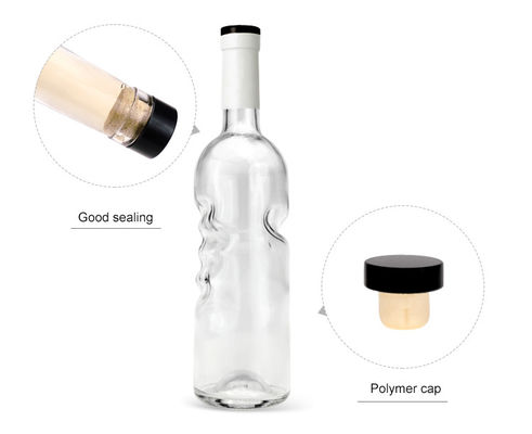 Bouteille de vodka en verre foncé mat pour les spiritueux et le vin