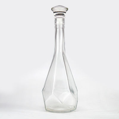 Vodka 500 ml Bouteille de whisky spiritueux en verre bleu avec bouchon au liège et vis