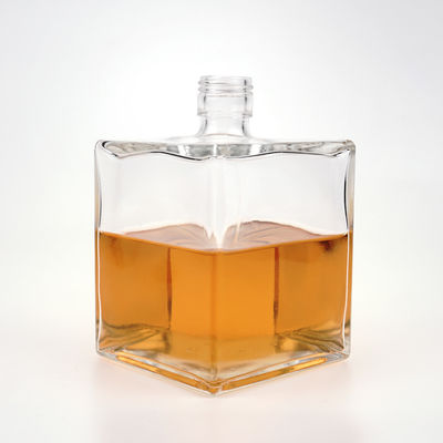 OEM/ODM Acceptable Bouteille en verre personnalisée de 750 ml carré pour whisky vodka brandy gin de rhum