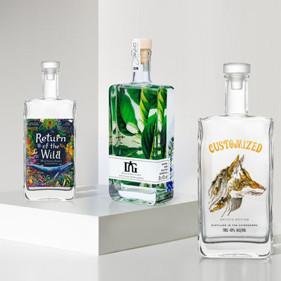 Emballage personnalisé Verre de remplissage vide 500 ml Bouteille de parfum avec gravure et peinture
