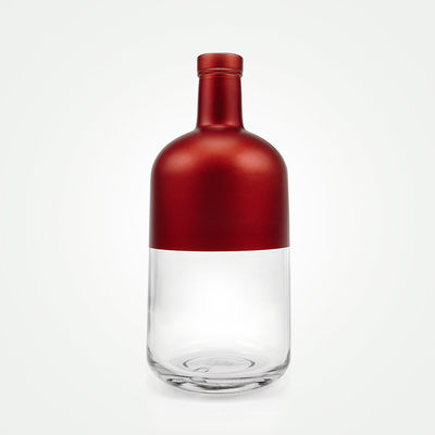 OEM/ODM Acceptable demi-clar et noir mat 750 ml Bouteille de liqueur de gin avec bouchon de liège