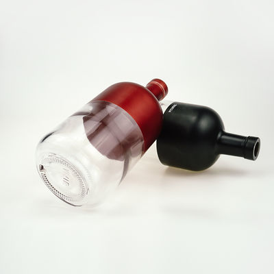 OEM/ODM Acceptable demi-clar et noir mat 750 ml Bouteille de liqueur de gin avec bouchon de liège
