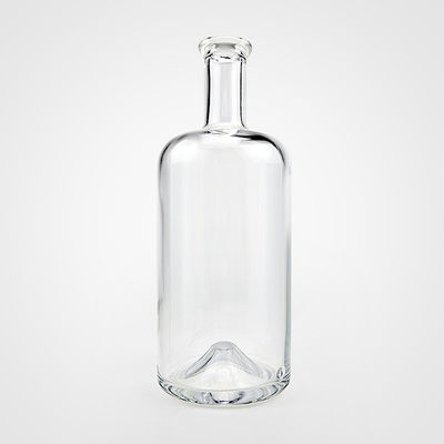 Bouteille en verre de 750 ml avec une surface gravée et un bouchon à vis de liège