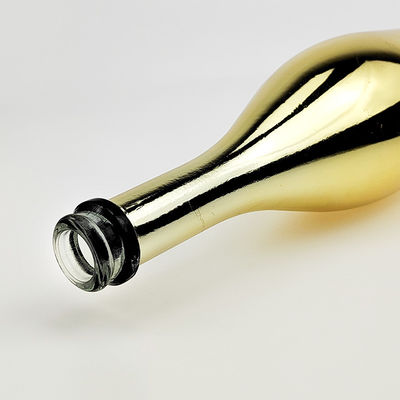 750 ml de bouteille en verre de champagne de couleur dorée électroplatée avec liège pour boissons industrielles