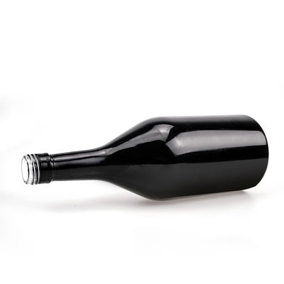Bouteille vide en verre peint en noir pour le whisky Vodka 500 ml 1.75L Bouteille à bouchon à vis