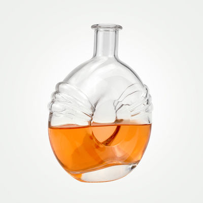 500 ml 700 ml bouteille en verre clair avec bouchon de bouchon pour le brandy acceptable OEM / ODM Unique