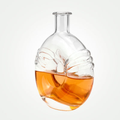 500 ml 700 ml bouteille en verre clair avec bouchon de bouchon pour le brandy acceptable OEM / ODM Unique
