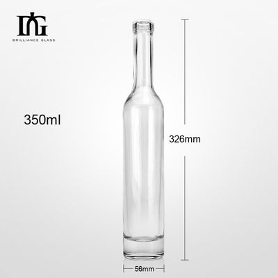 350 ml 375 ml 500 ml Verre rond transparent Whiskey Rum Bouteille de vin avec bouchon de liège