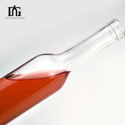 350 ml 375 ml 500 ml Verre rond transparent Whiskey Rum Bouteille de vin avec bouchon de liège