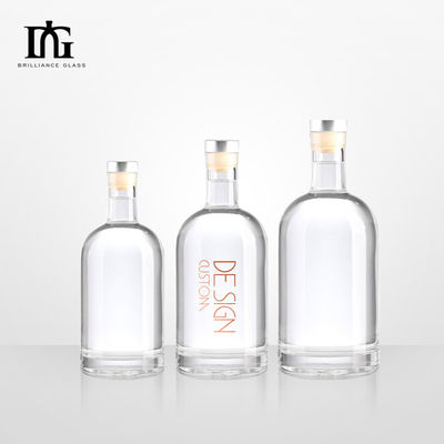 Bouteilles d'alcool en verre Bouteille de liqueur de vodka 350 ml 700 ml 750 ml Nordique transparente