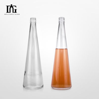 Bouteille de verre en forme de vase unique de luxe 700 ml 750 ml avec bouchon à vis de liège