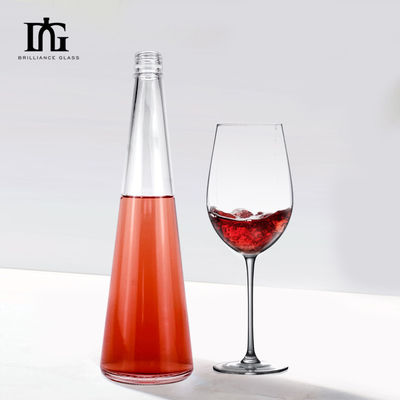 Bouteille de verre en forme de vase unique de luxe 700 ml 750 ml avec bouchon à vis de liège