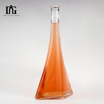 Bouteille sur mesure 750 ml Bouteille artisanale en verre Liquor Spirits Gin Whisky Vodka Rum Bouteille avec couvercle en liège